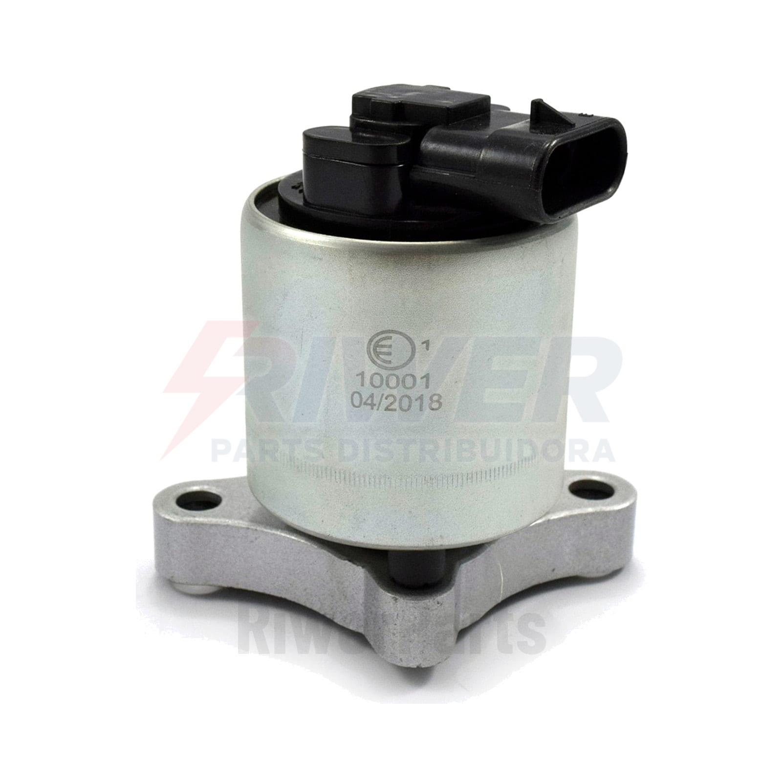 Válvula EGR de exaustão com conector elétrico e flange de fixação, vista frontal com o código gravado no corpo